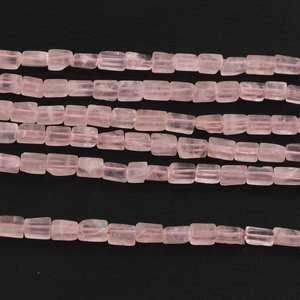 Cuentas rectangulares lisas de cuarzo rosa natural de primera calidad al por mayor con brillo brillante para proyectos de abalorios DIY y uso de joyería personalizada - Product Image 2