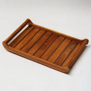 Bandeja Rectangular Multiusos de Madera de Mango con Recubrimiento de Laca Duradero, de un Solo Nivel, Apta para Lavavajillas, para Uso en Cocina y Comercial - Product Image 1