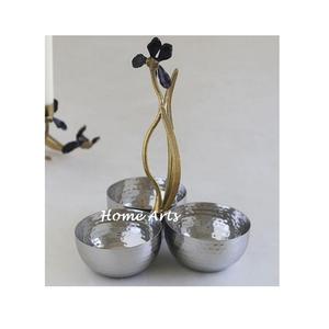 Bol de service alimentaire en acier inoxydable avec 2 compartiments, qualité supérieure, pour fruits secs, fruits, à bas prix - Product Image 3