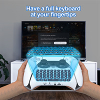 Clavier externe BT sans fil avec haut-parleur intégré pour le chat vocal et l'entrée pendant pour manette PS5 Accessoires de jeu