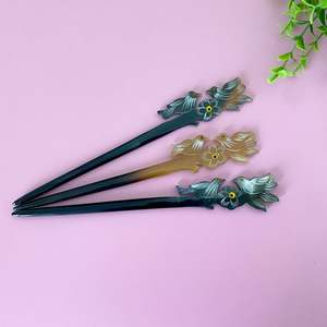 Accessoires de coiffure en corne de buffle polie faits à la main Fourchette à cheveux unique Barrettes Clips pour bijoux Matiss - Product Image 3