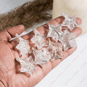 Pendentif unisexe en forme d'étoile en cristal de quartz transparent AAA de qualité supérieure, poli, bijou en cristal naturel de guérison, vente en gros - Product Image 2