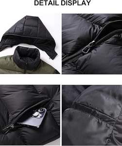 Double couleur léger confortable et élégant 2025 hiver chaud manteau épais extérieur personnalisé à capuche bulle doudoune hommes - Product Image 5