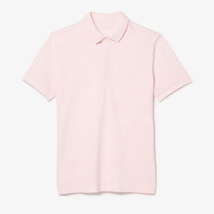 Piqué de coton extensible rouge 100% pour polo Logo brodé personnalisé coupe régulière patte de boutonnage dissimulée côtes tricot à motif solide - Product Image 6