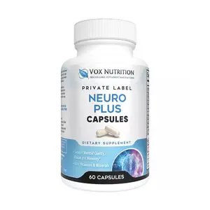 Neuro Plus Boost Focus Memory Function Clarity Alertness DMAE Bitartrate L Glutamine Bacopa Extract Grape Seedを出荷する準備ができました