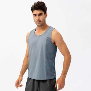 Hip Lift Spring Men's tank <b>Top</b> <b>Loose</b> T-shirt Breathable Quick-drying Gym Wear Outdoor Running Shoulders Yoga Men's <b>Vest</b> - Product Image 6
