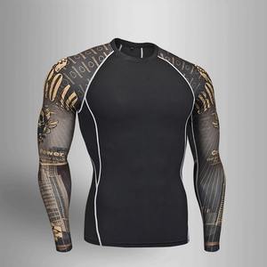 Compression <b>Shirt</b> Rash guard MMA Long sleeves <b>Men's</b> <b>Thermal</b> Top Second Skin Sun Protection Sportswear Bodybuilding T-<b>Shirt</b> - Product Image 4