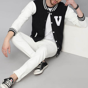 Attractive Look Online Selling School University Varsity Baseball <b>Jacket</b> Fine Quality Lightweight <b>Canvas</b> Stand Collar - Product Image 5