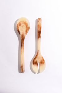 UNIQUE VIBRANT 100% Resin Salad Servers Set for Home and Hotel Use Includes <b>Ice</b> <b>Cream</b> <b>Spoon</b> for Salad Serving - Product Image 3