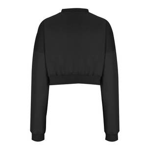 V-Neck Sweatshirts <b>Women</b> Cropped Irregular Design Long Sleeve Drop Shoulder <b>Fleece</b> Lined Pullover <b>Tops</b> Casual Stylish - Product Image 6