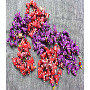 30 clochettes suspendues en tissu bohème avec motif vertical sur corde - Product Image 4