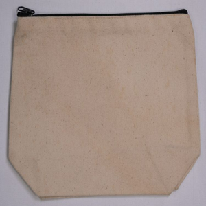100% Natural Cotton Canvas Cosmetic Pouch <b>Bag</b> Custom Logo Printed Eco-Friendly Recycled Gold Zipper Breathable <b>Makeup</b> Storage - Product Image 4