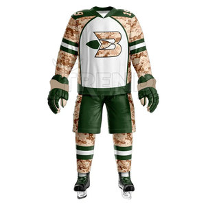 Vêtements de sport personnalisés pour hommes de haute qualité 100% polyester maillots d'équipe de hockey respirants OEM ensembles d'uniformes de hockey sur glace 300g tissu - Product Image 2