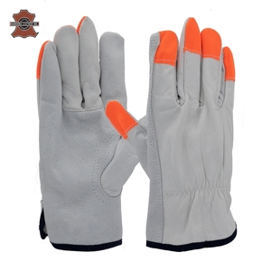 Guantes de trabajo de seguridad de soldadura de poliéster con protección de mano dividida de vaca con puño elástico de 10 pulgadas resistente al calor y resistente a la abrasión - Product Image 6