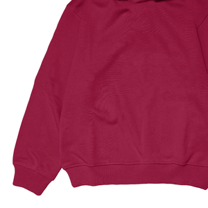 เสื้อฮู้ดโอเวอร์ไซส์สีแดงเลือดหมู ผ้าฝ้ายฟลีซ แบบ unisex สวมใส่สบาย เหมาะสำหรับฤดูหนาว สไตล์ลำลอง สตรีทแวร์ ทรงหลวม ขายส่ง - Product Image 5