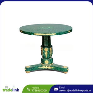 Table basse en marbre malachite, décor de maison exquis avec un attrait luxueux pour la salle à manger ou le comptoir - Product Image 2