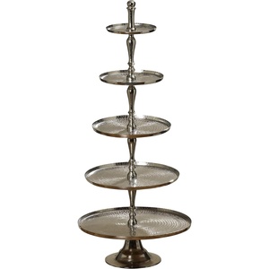 Support à gâteau en métal élégant et robuste à 3 niveaux, couleur or, parfait pour les mariages, les fêtes et les présentations de desserts - Product Image 4