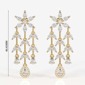 Boucles d'oreilles pendantes Aurora Cascade en moissanite, or 9 carats - Product Image 6
