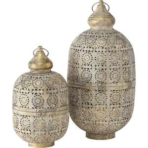 Ensemble de lanternes en métal de Style ferme Style marocain conception personnalisée lanternes suspendues support de photophore pour intérieur de bougie décoré - Product Image 6