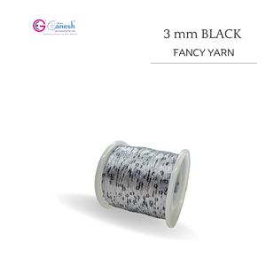 Fil fantaisie noir de qualité supérieure de 3mm à tricoter et au crochet Collection de fils fantaisie doux et durables Lurex organique de type M - Product Image 3