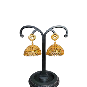 Juego de pendientes a granel con diseño de lujo de 22CT, pendientes de estilo Jhumka chapados en oro, joyería para mujer, ropa de exportadores - Product Image 2