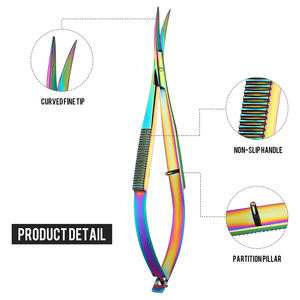 Meilleures ventes de micro-ciseaux Titane couleur arc-en-ciel aciers à haute teneur en métal ciseaux à cuticule personnalisés - Product Image 2