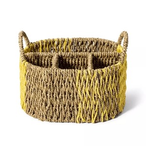 Best quality restaurant cutlery holder seagrass utensil caddy woven <b>sea</b> <b>grass</b> flatware <b>basket</b> - Product Image 5