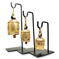 Gros indien de cloches de vache en laiton antique décoration extérieure ornements cloches en métal cloches d'harmonie extérieures