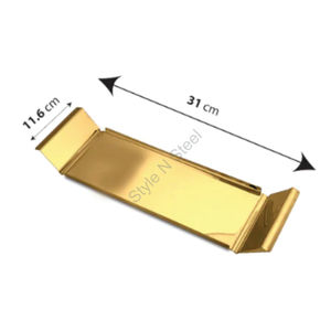 Ensemble de bols en acier inoxydable de qualité supérieure avec revêtement PVD doré Ensemble de bols à conception de coupe florale avec plateau Ensemble de service à dessert Snacks - Product Image 3