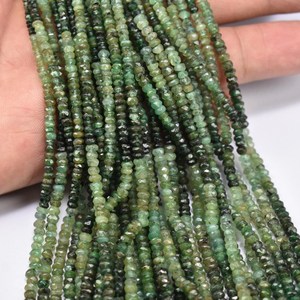 Cuentas Redondas Facetadas de Esmeralda de 2.5-3.5 mm, Hilo de Cuentas de 16 Pulgadas, Fabricación de Joyas, Piedra Preciosa de Alta Calidad - Product Image 1