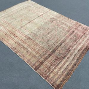 5.2x7.2 ft Turkish Vintage Rug, Area Rug, <b>Brown</b> Red Abstract <b>Wool</b> Rug - Product Image 2