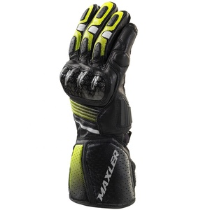 Guantes Largos de Cuero para Motociclismo de Alta Protección con Nudillos Reforzados - Product Image 3