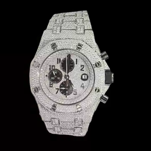 VV Moissanite นาฬิกาประดับเพชรนาฬิกาสุดหรูการเคลื่อนไหวแบบอัตโนมัติเต็มรูปแบบนาฬิกาฮิปฮอปสำหรับผู้ชาย - Product Image 1