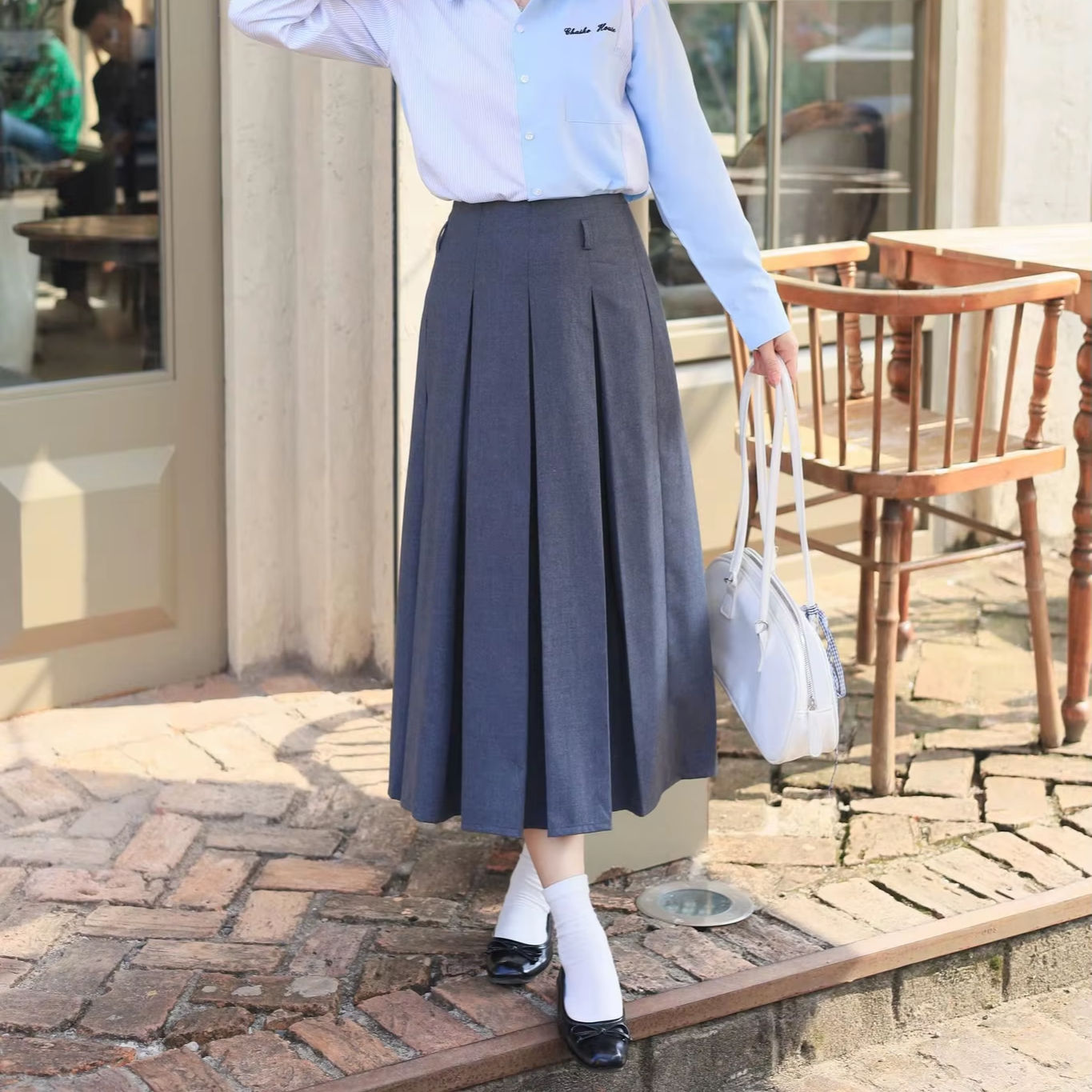 Cotton Skirt Summer Skirts Women 2019 New Elegant Buttons Elastic