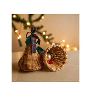 Vietnam fait à la main rotin cloche ornements de noël en gros décoration de fête de vacances et usage domestique festif saisonnier - Product Image 4
