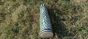 Bouteille d'eau en acier satiné faite à la main par un designer, incrustation de nacre, style arabe, thermos tendance, cadeau - Product Image 4