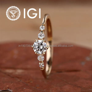 แหวนหมั้นผู้หญิงทรงโกลด์มาร์คีส์ตัดเพชรที่ทันสมัยได้รับการรับรองจาก0.50CT 2CT CVD HPHT Lab - Product Image 5