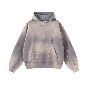 Street wear sweat à capuche uni imprimé graphique dtg sweat à capuche en détresse soleil délavé encre douleur éclaboussures sweats à capuche - Product Image 2