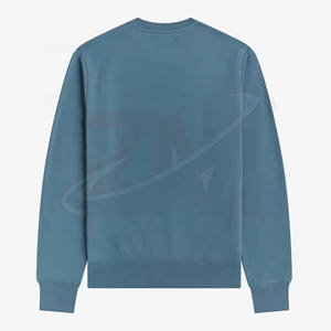 Sweat-shirt unisexe sportif décontracté à col rond, coupe ample, tricoté en polyester/coton, motif uni, respirant, saison printemps - Product Image 5