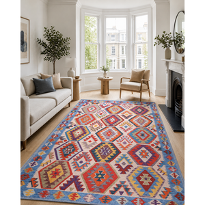 Netline Home Georgian Mosaic Crimson Red Bohemian <b>Washable</b> <b>Rug</b> - Product Image 1