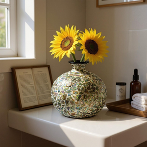 แจกันดอกไม้ตกแต่งงานฝีมือเรซิ่นแบบดั้งเดิมคุณภาพพรีเมียม กันน้ำ เป็นมิตรกับสิ่งแวดล้อม เหมาะสำหรับตกแต่งห้องนั่งเล่น ห้องนอน และสำนักงาน - Product Image 4