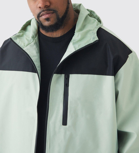 Última llegada 2025 panel de pecho lápiz cremallera combinación de dos colores vintage chaqueta cortavientos personalizada para hombres - Product Image 2