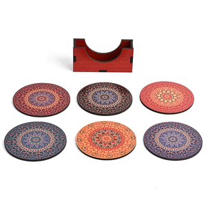 Posavasos de madera multicolor para bebidas, tazas de té para oficina en casa, tazas de café, latas de cerveza, vasos de barra y vasos de agua, posavasos resistentes al calor - Product Image 3