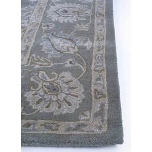 Tapis Kasbah gris et noir en laine et viscose tufté à la main, rectangulaire 4m, motif floral bohème pour la décoration de la maison et du salon, épaisseur 10mm - TNQ-655 - Product Image 4