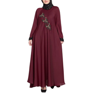 Robe musulmane Abayas Style Quatre Saisons Polyester Personnalisé OEM et ODM pour Femmes Meilleure Qualité Respirant Couleur Unie Femmes Grandes Tailles - Product Image 3