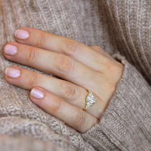 10x8mm Oval Cut Moissanite Engagement Ring | Pear & Round Side <b>Stones</b> | Gold Silver Bridal Wedding Fine Jewelry OEM - Product Image 3