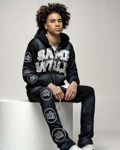 Streetwear Custom <b>Embroidery</b> Heavyweight Cotton All Over Printed Zip up Camo Camouflage Hoodie <b>set</b> - Product Image 4