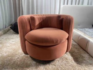 เก้าอี้ห้องนั่งเล่นสไตล์นอร์ดิกสำหรับพักผ่อนเฟอร์นิเจอร์ในบ้านเก้าอี้เท้าแขนทำจากไม้แอชเก้าอี้โซฟาผ้ากำมะหยี่เน้นทันสมัย - Product Image 2