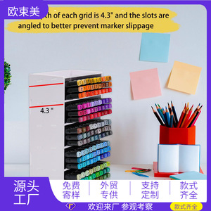 Desktop & <b>Drawer</b> Organizer Large Capacity Slanted Pen Holder Shelf for Pigment Pens Multi-Functional <b>Storage</b> <b>Box</b> - Product Image 5