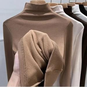 Camiseta Interior de Punto con Cuello Medio Alto, Forrada de Felpa, Gruesa, para Hombre, Moderna, para Otoño e Invierno, Versátil, 100% Algodón - Product Image 3